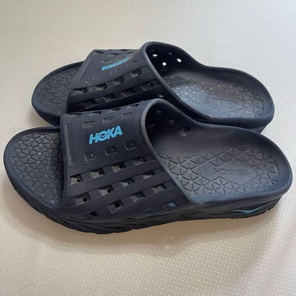 Hoka One One Ora Recovery Navy Blue Sandals Slides Size 13M - Picture 1 of 16